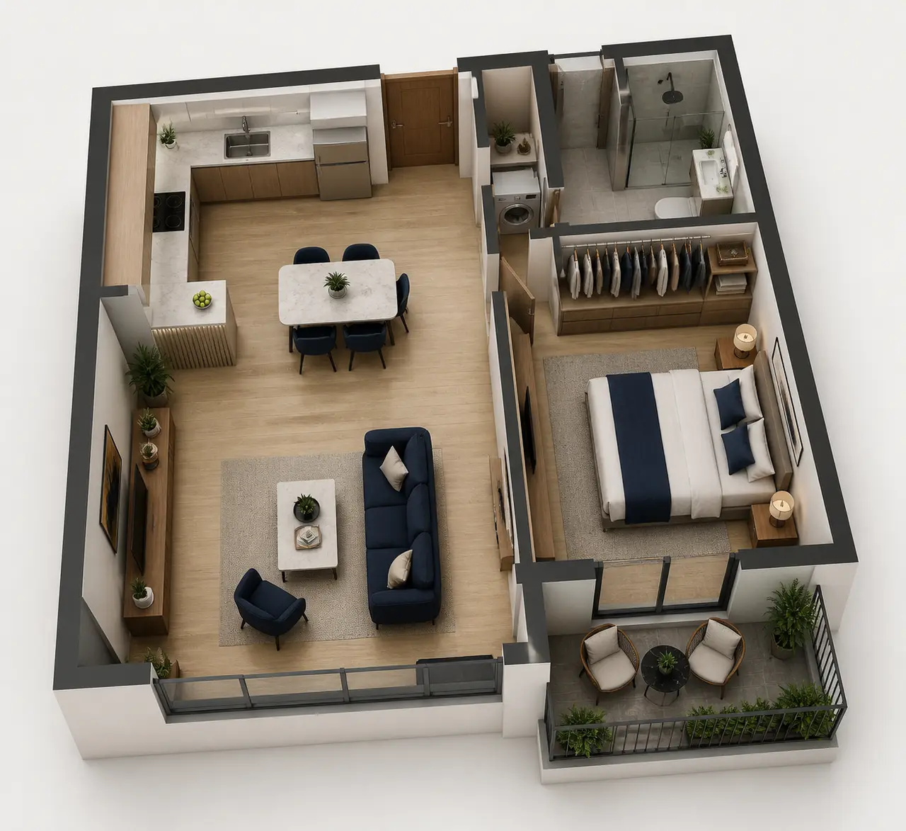 Sobha Hennur 1 BHK floor plan study for comparing room relationships