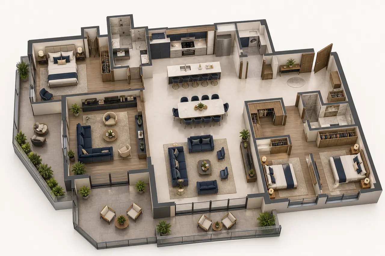 Sobha Hennur 3 BHK Grande floor plan study for comparing room relationships